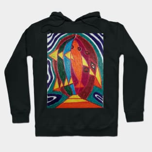 AB Dali fish - original work on soft wood Hoodie